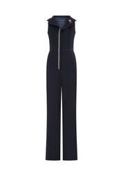 Navy Sailor Collar & Lapel Jumpsuit