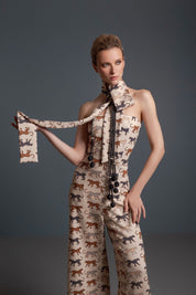 Dune Cheetah Print Strapless Jumpsuit