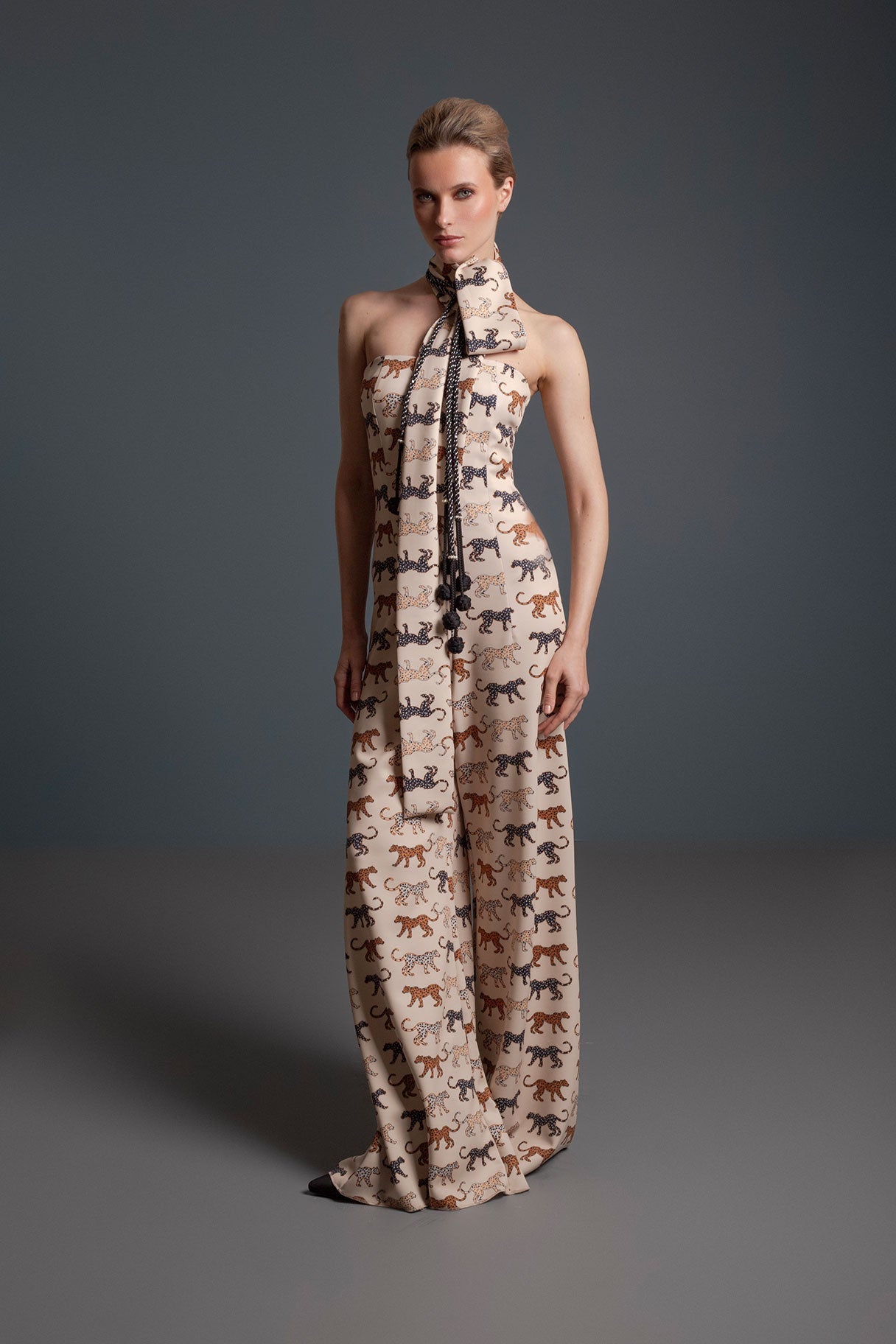 Dune Cheetah Print Strapless Jumpsuit