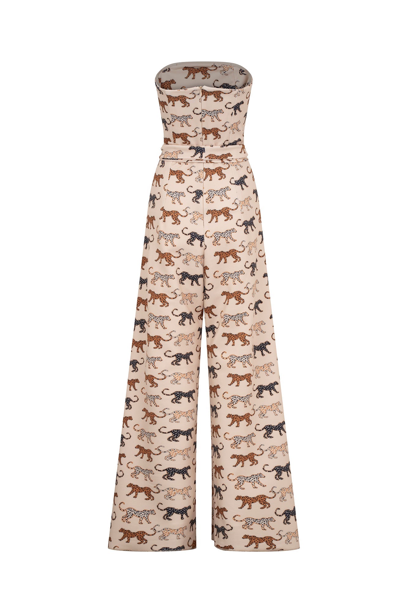 Dune Cheetah Print Strapless Jumpsuit