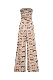 Dune Cheetah Print Strapless Jumpsuit
