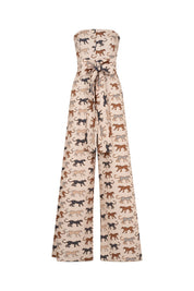 Dune Cheetah Print Strapless Jumpsuit