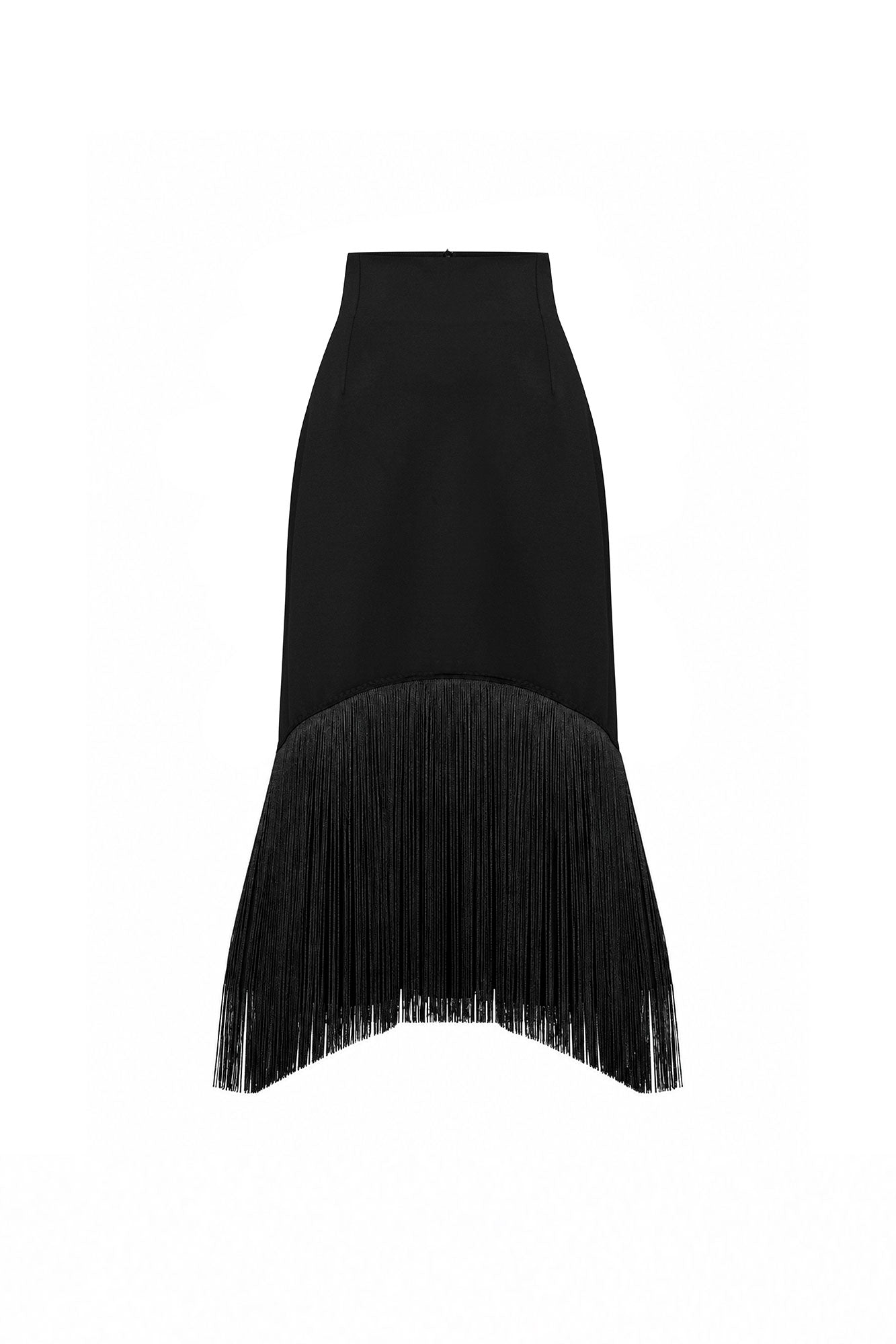 Falda Corte Abertura Flecos Negro