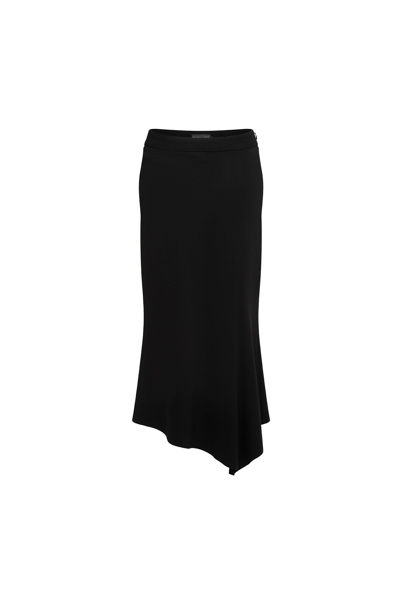Black Asymmetric Midi Skirt