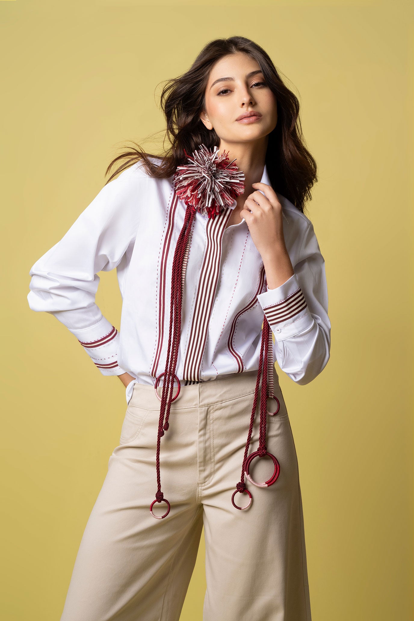 The Ribbon Shirt – White Stripe