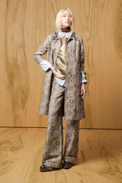 Gabardina Martingala Jackard Taupe