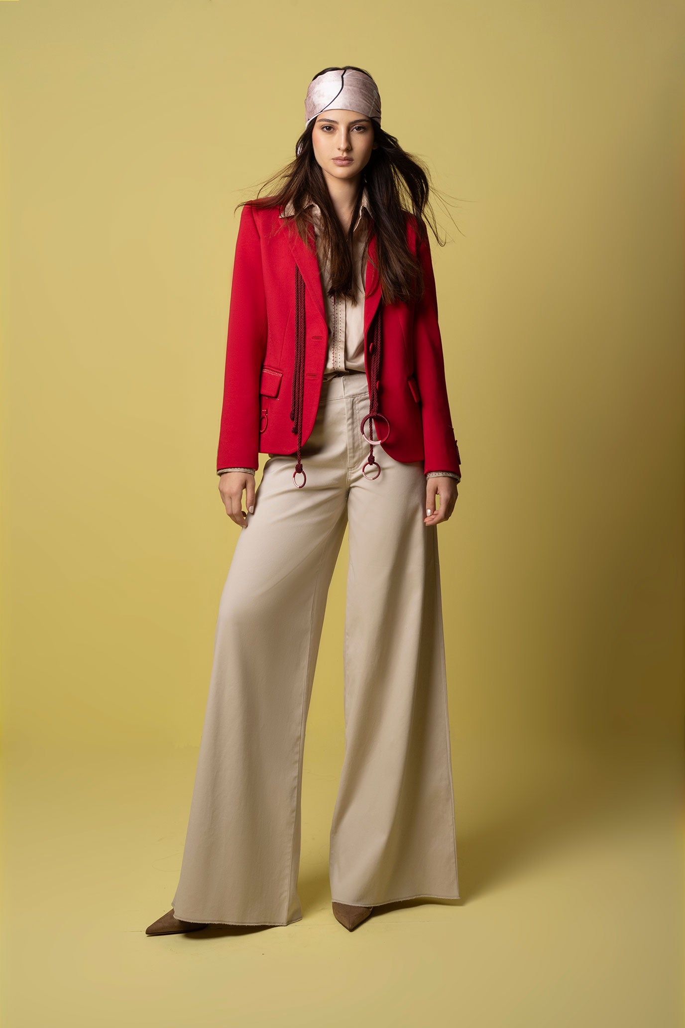 Wide-Leg Drill Pants – Sand