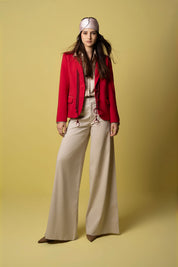 Wide-Leg Drill Pants – Sand
