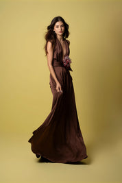 Chocolate Maxi Dress Halter