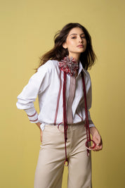The Ribbon Shirt – White Stripe