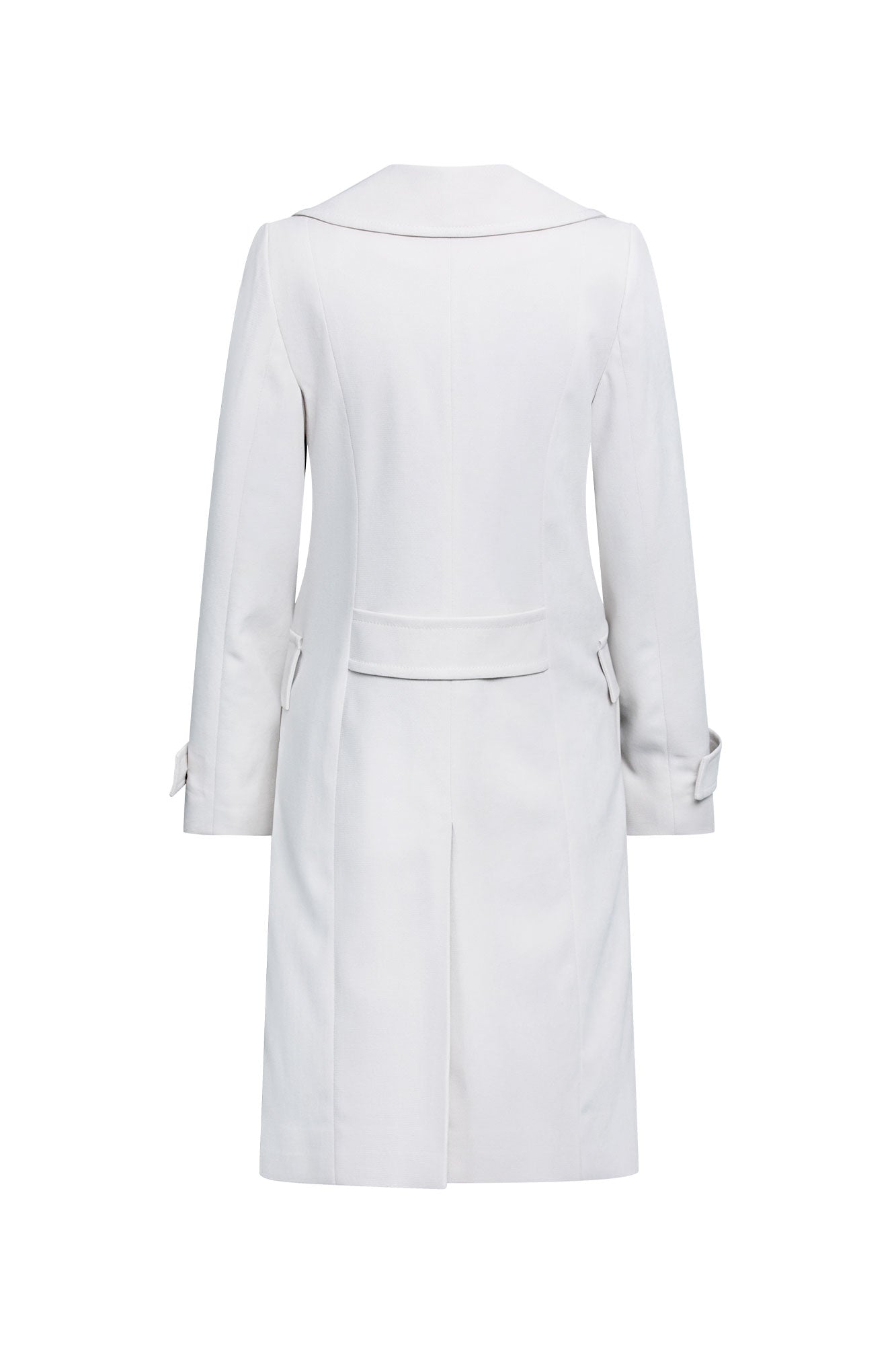 Beige Belted-Cuff Trench Coat