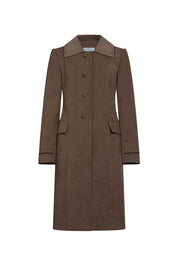 Coffee Belted-Cuff Trench Coat