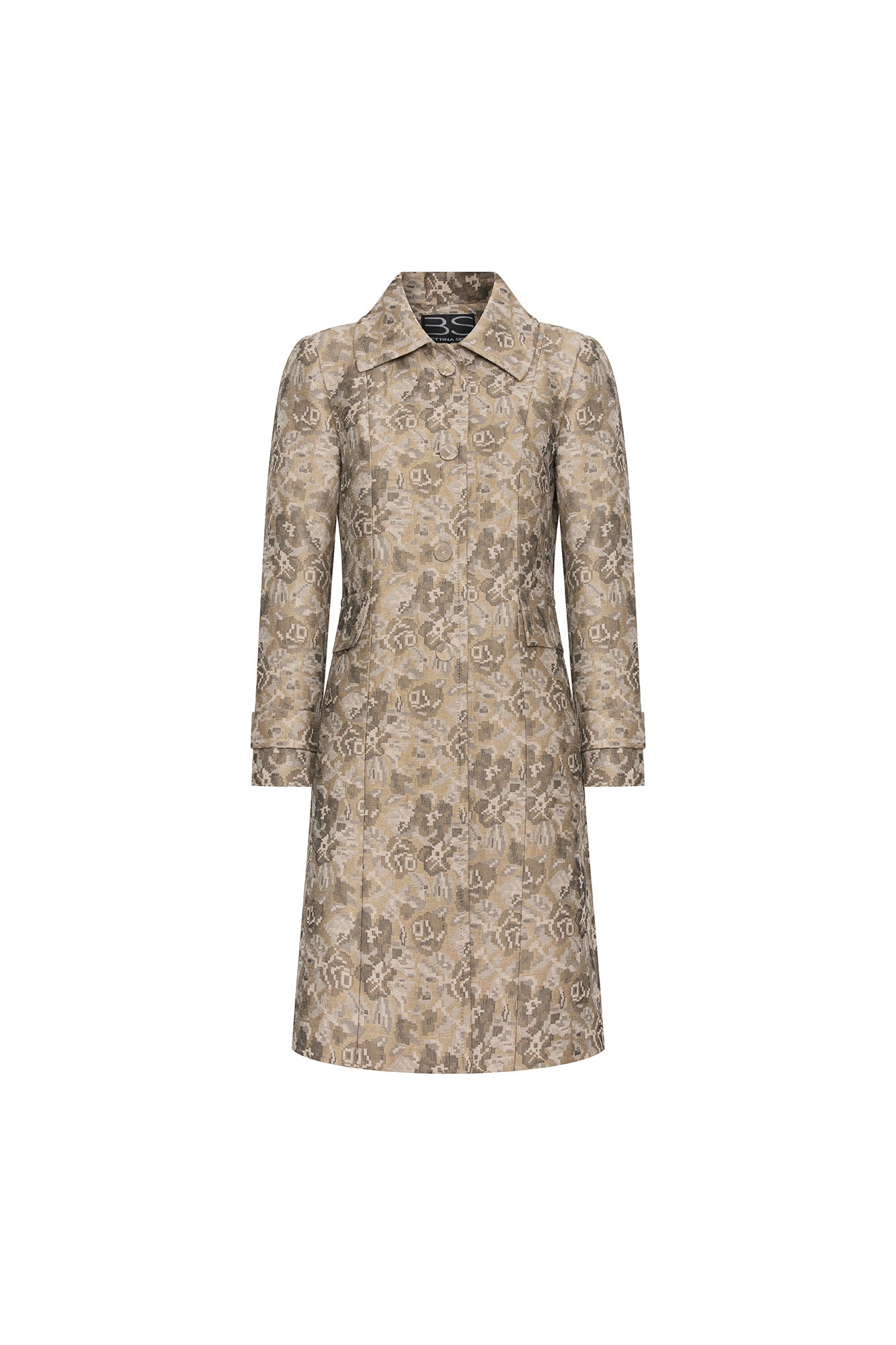 Gabardina Martingala Jackard Taupe