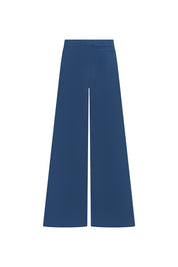 Wide-Leg Drill Pants – Blue