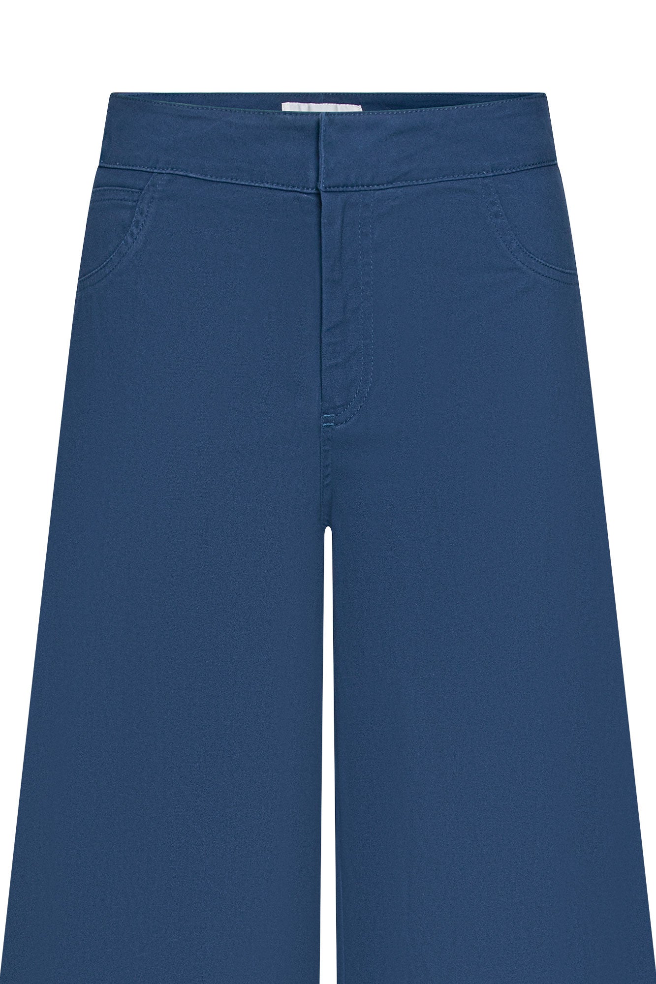 Wide-Leg Drill Pants – Blue