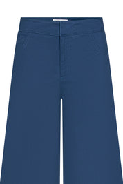 Wide-Leg Drill Pants – Blue