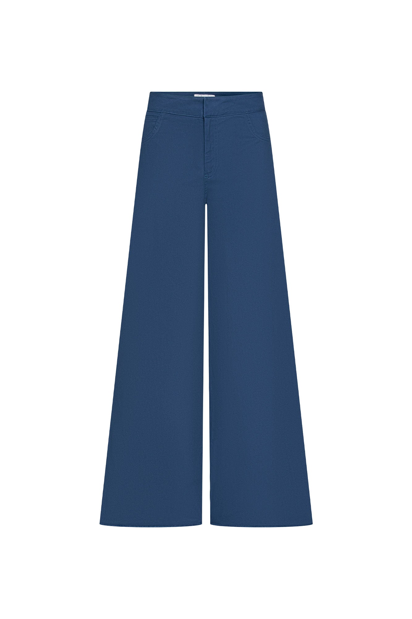 Wide-Leg Drill Pants – Blue