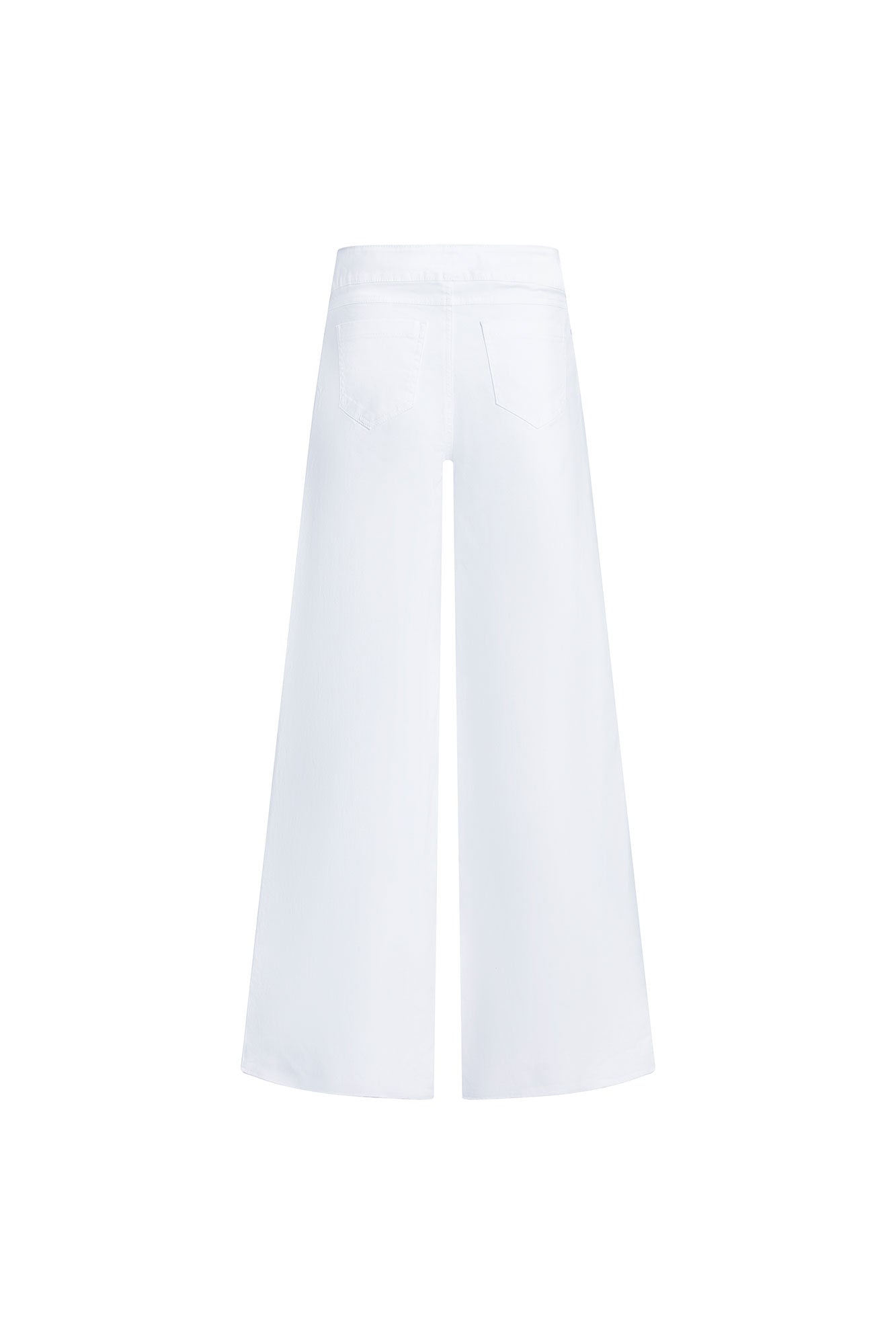 Wide-Leg Drill Pants – White