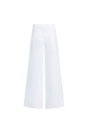 Wide-Leg Drill Pants – White