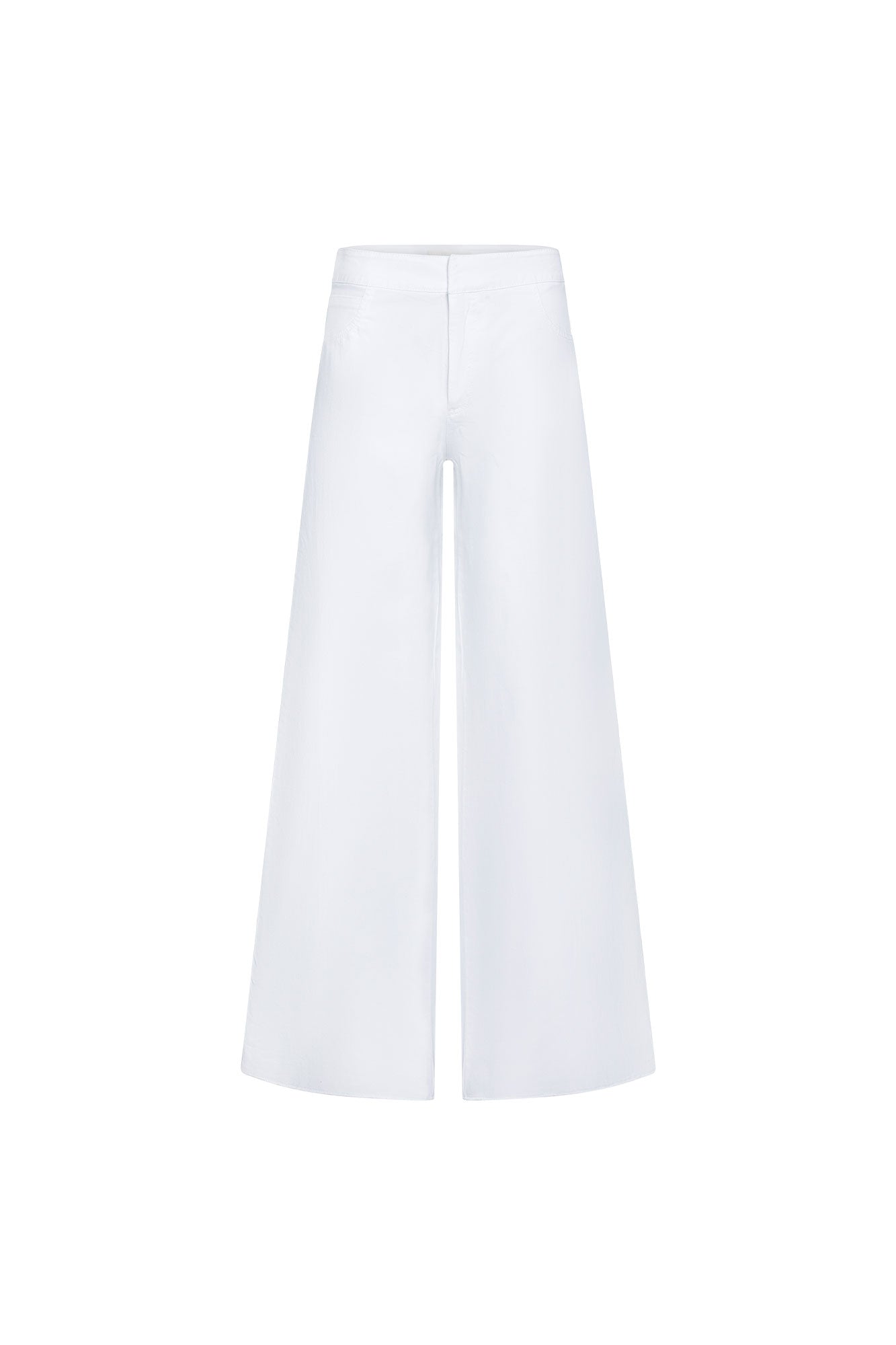 Wide-Leg Drill Pants – White