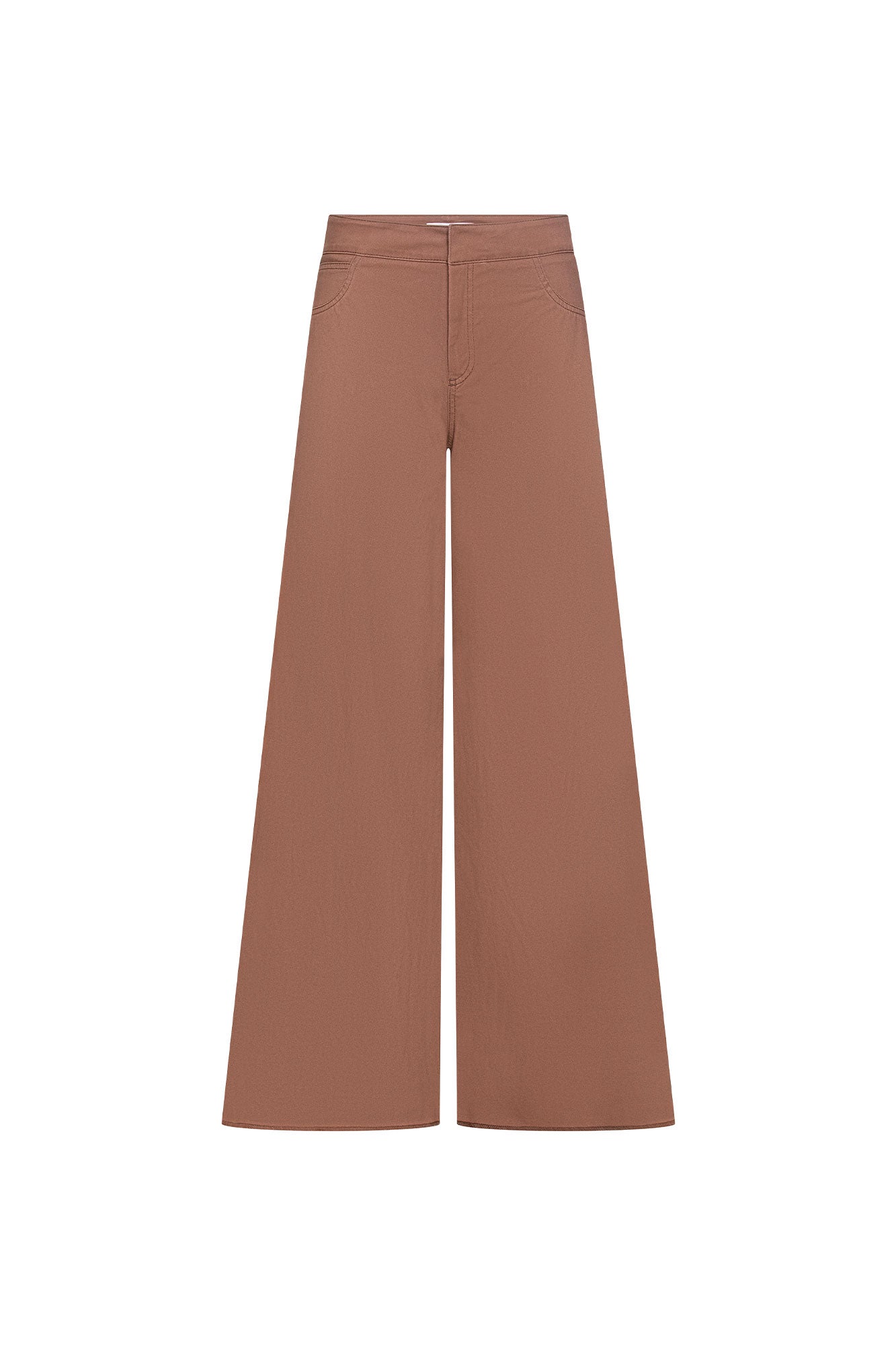 Wide-Leg Drill Pants – Chocolate