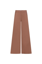 Wide-Leg Drill Pants – Chocolate