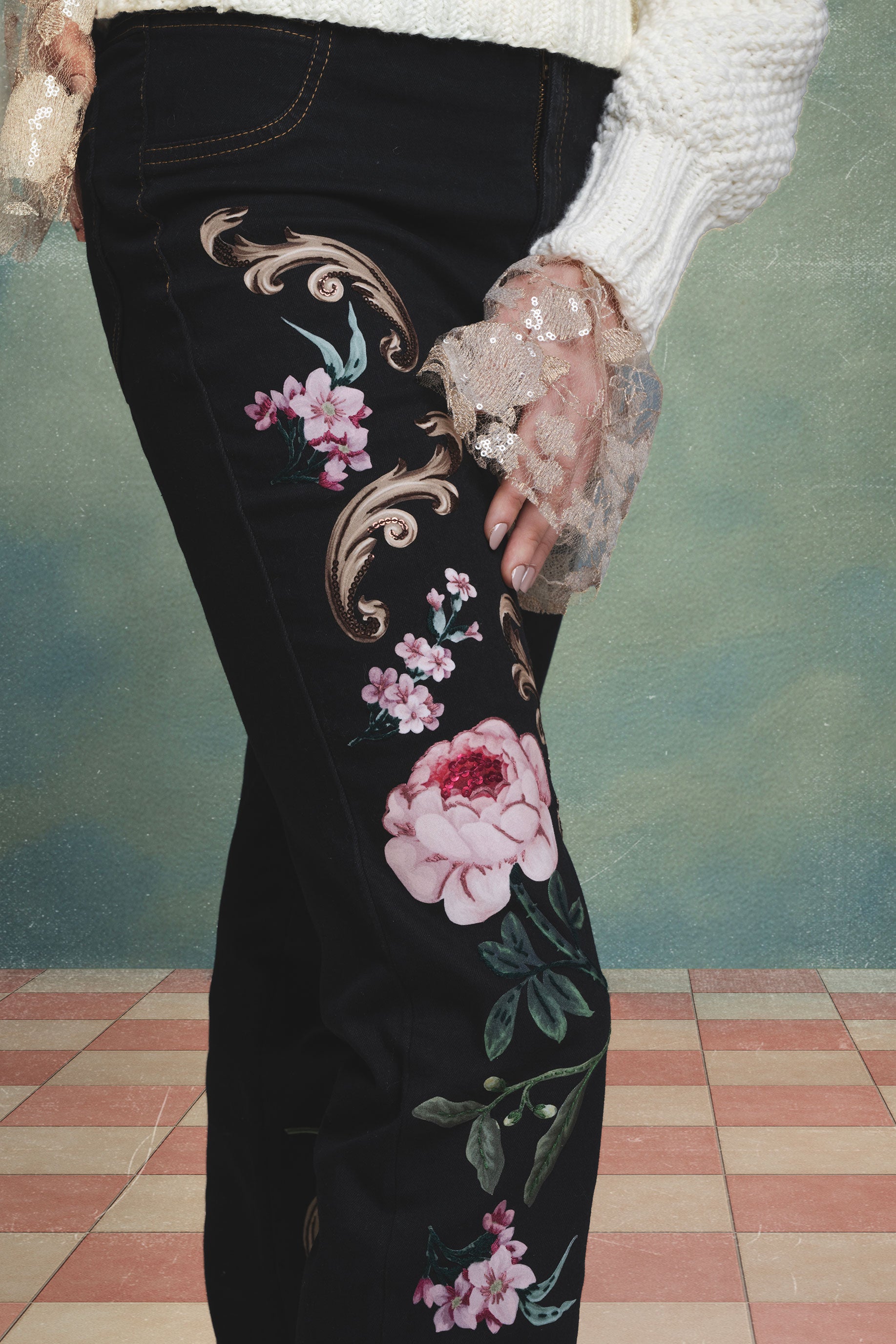 Marie Antoniette Embroidered Jeans
