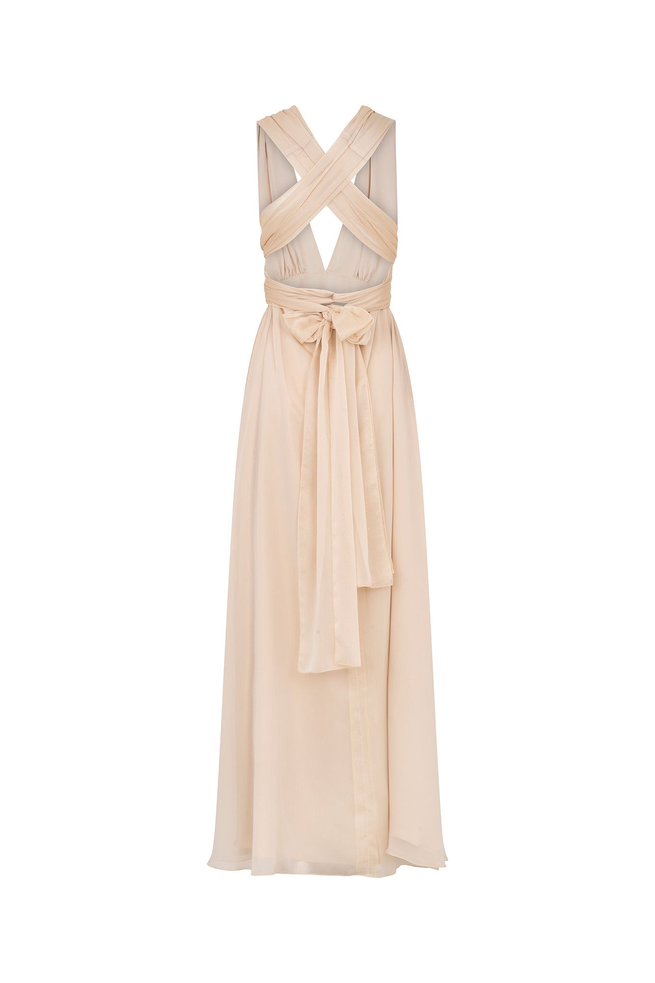 Sand Maxi Dress with Long Ties