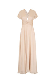 Sand Maxi Dress with Long Ties