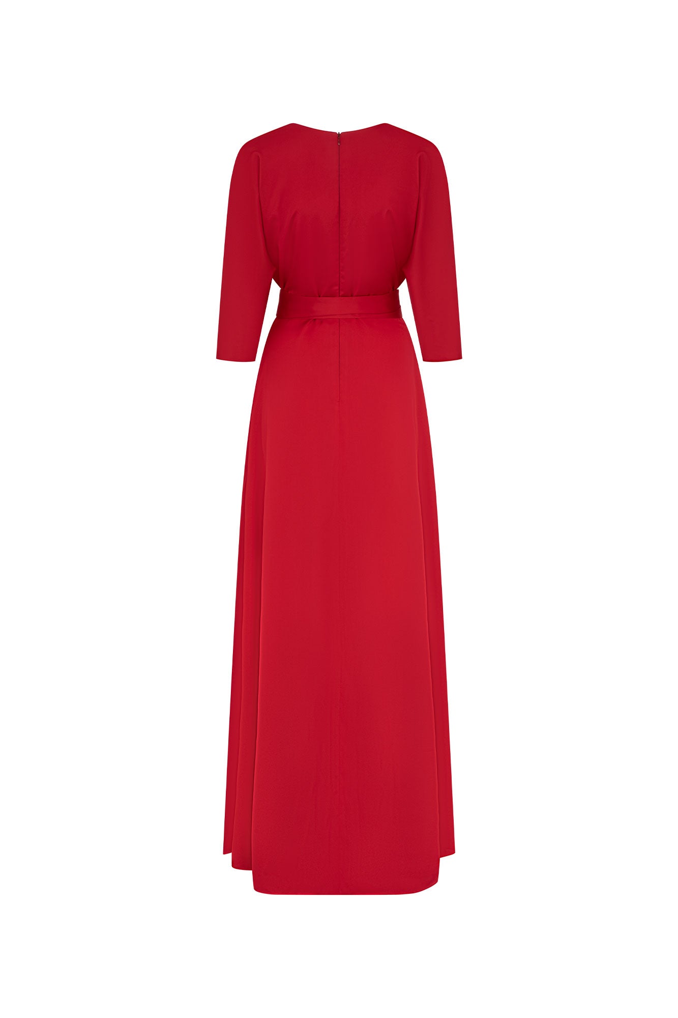 Red Maxi Dress with Strap Sleeve