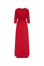 Red Maxi Dress with Strap Sleeve