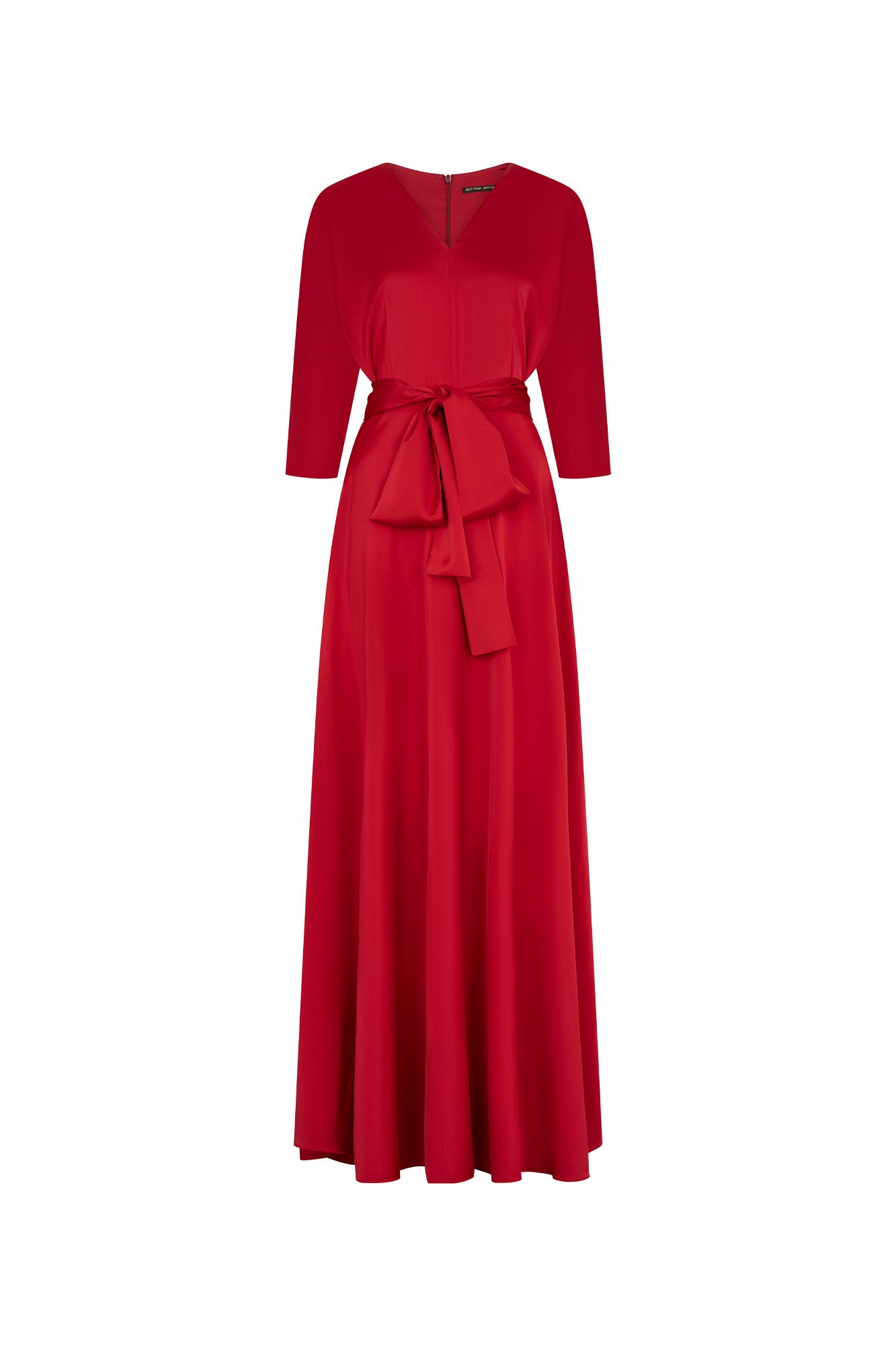 Red Maxi Dress with Strap Sleeve