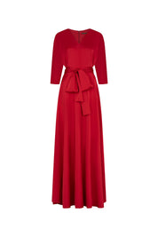 Red Maxi Dress with Strap Sleeve