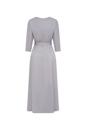 Silver Midi Dress with Strap Sleeve