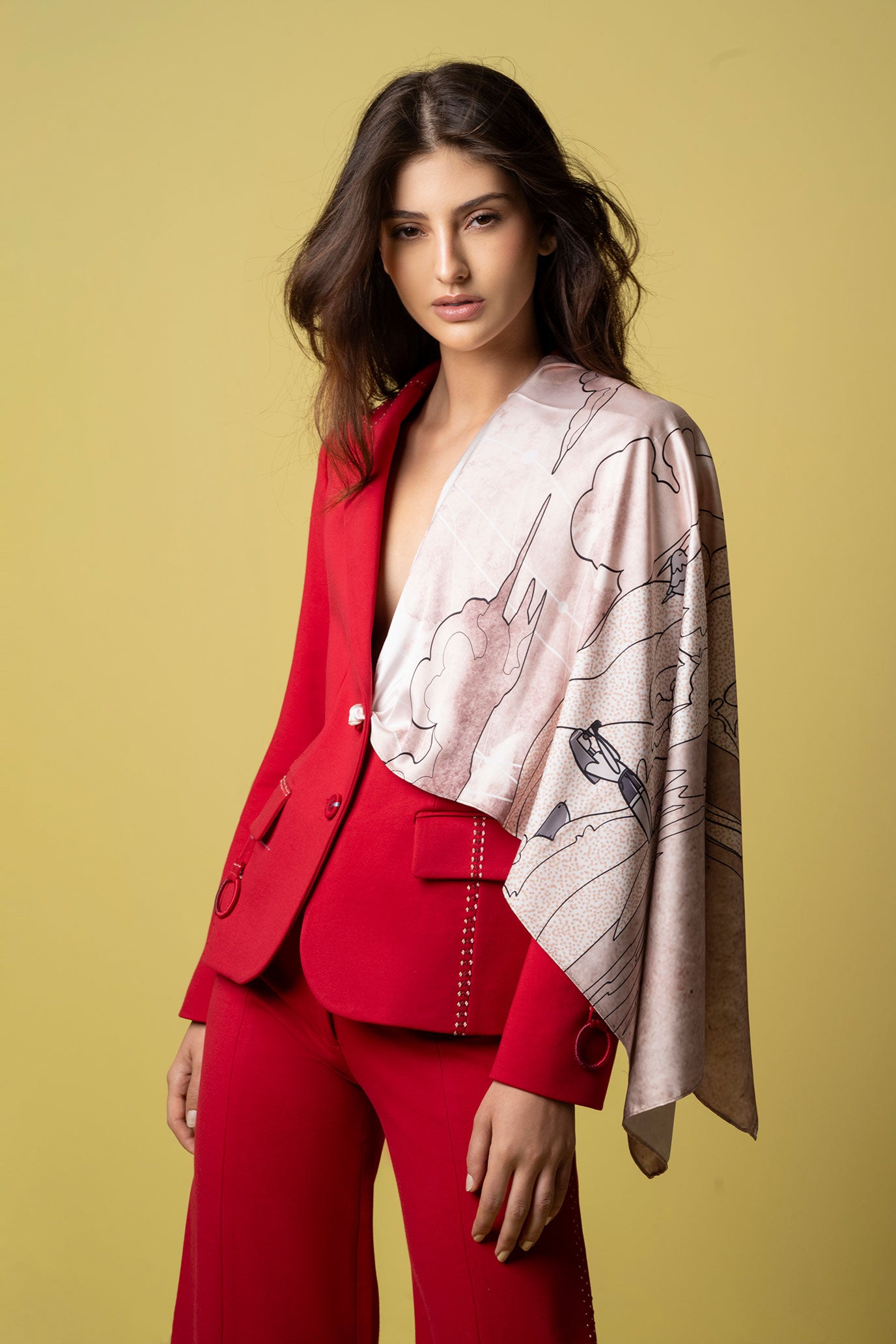 The Carlota Scarf — Ochre Print