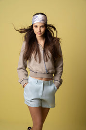 The Carlota Mini Scarf — Blue Print