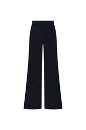 The Gaby Black Wide-Leg Trousers — back view with high wide waistband and Bettina Spitz label