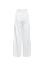 Ivory Tailored Wide-Leg Pants