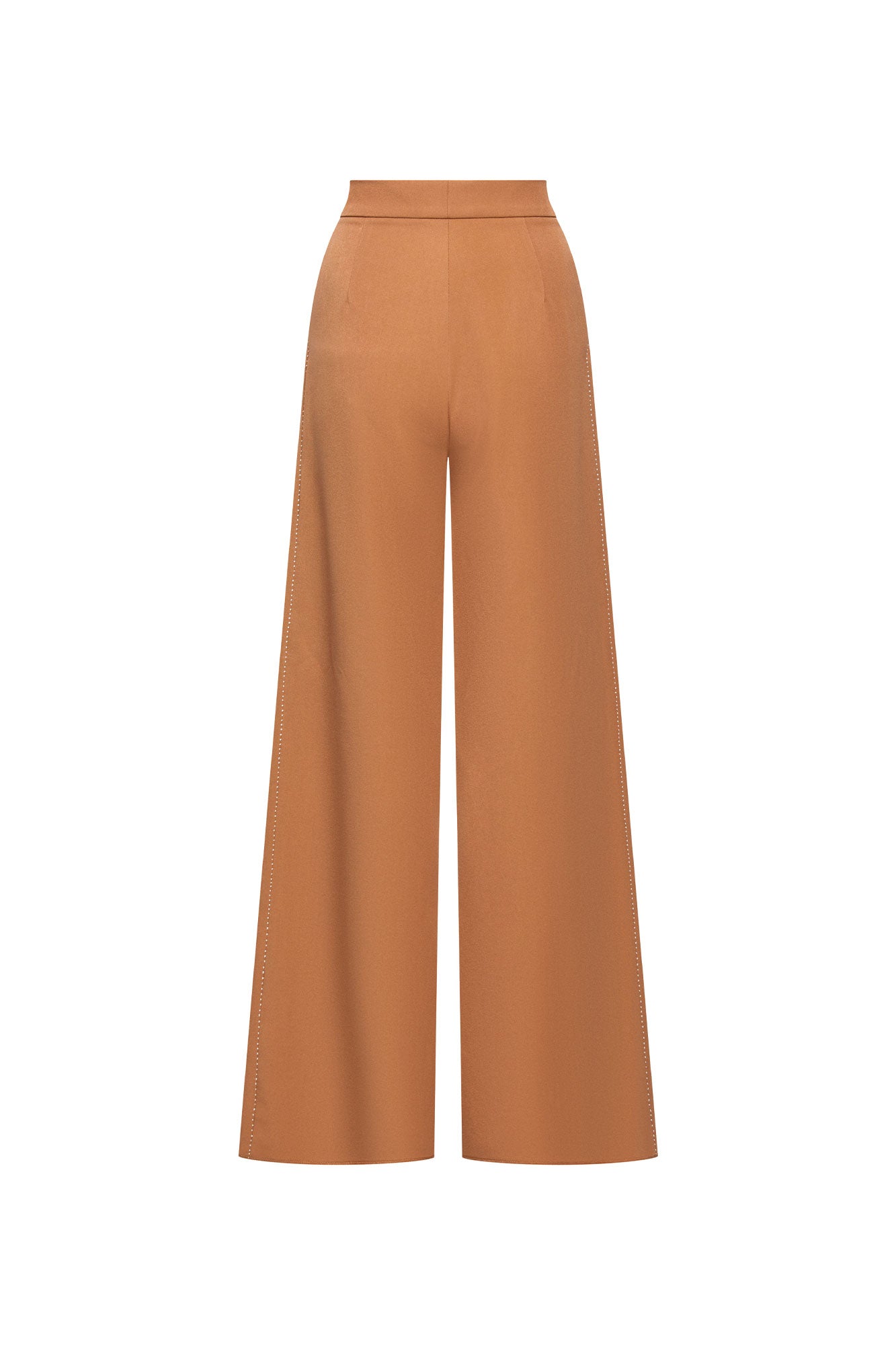 Camel Tailored Wide-Leg Pants