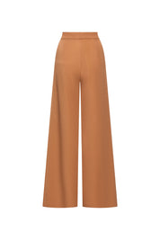 Camel Tailored Wide-Leg Pants