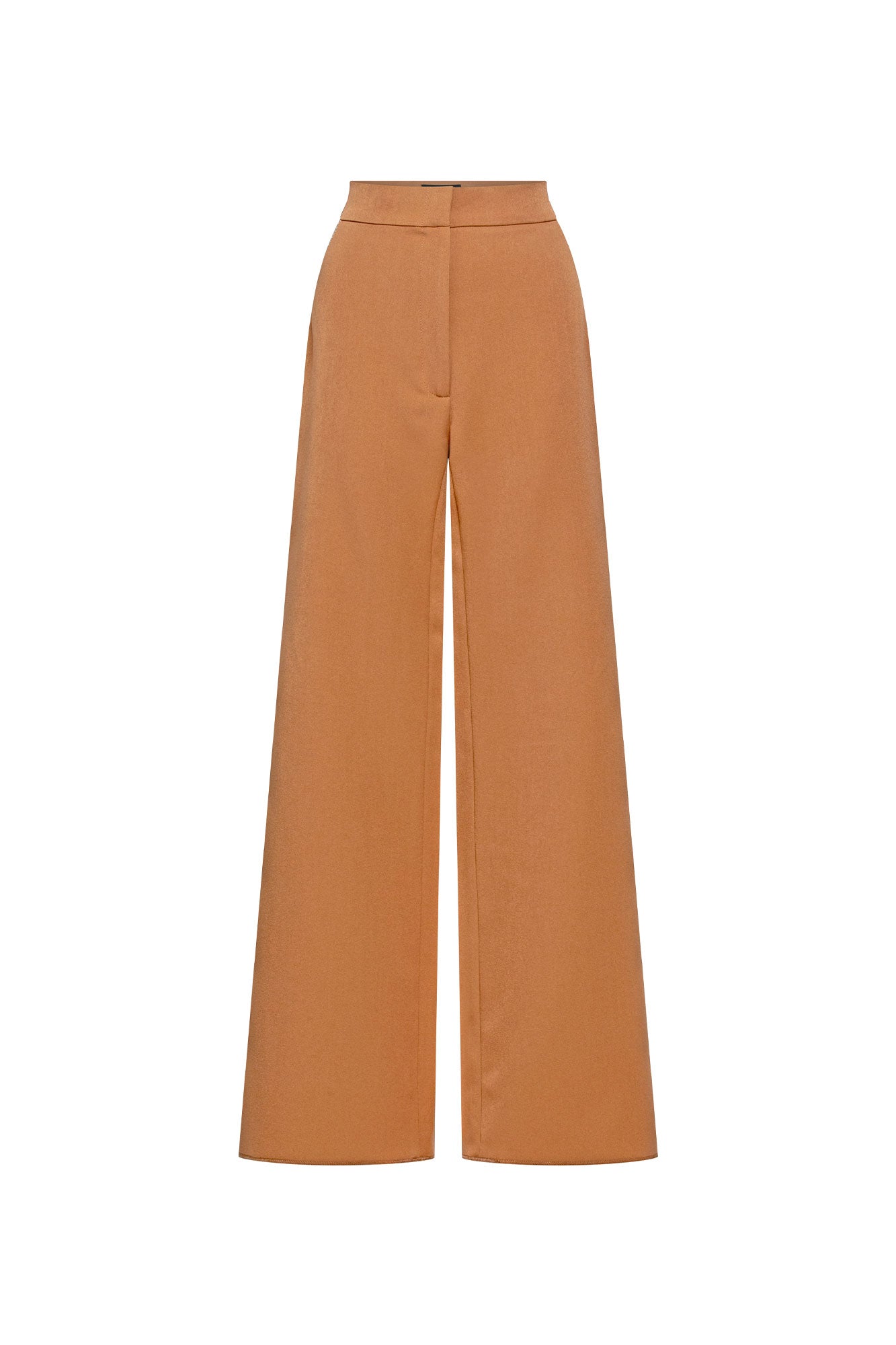 Camel Tailored Wide-Leg Pants