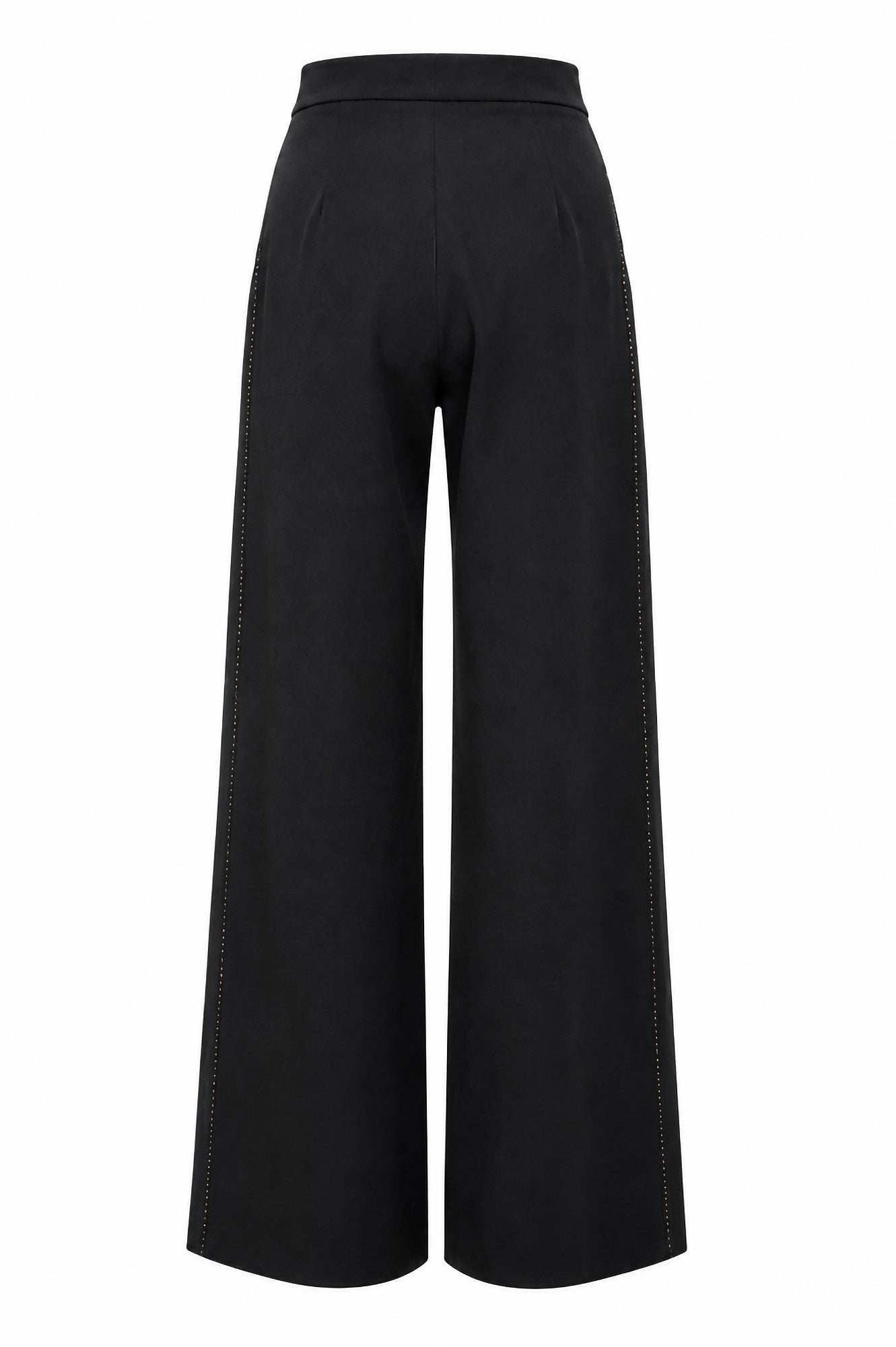 Navy Tailored Wide-Leg Pants