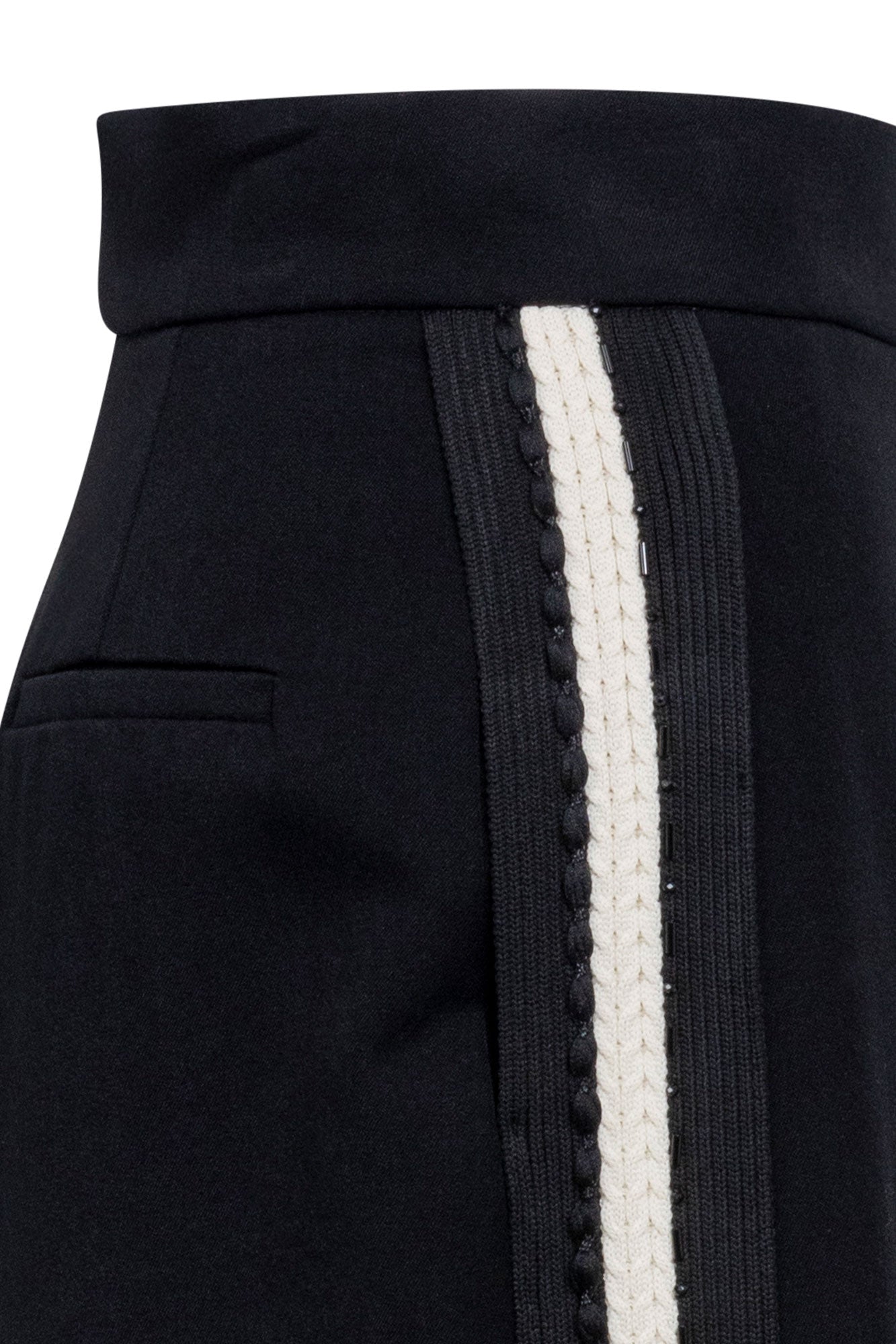 Milo Braid-Trim Trousers — Black
