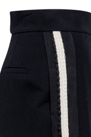 Milo Braid-Trim Trousers — Black