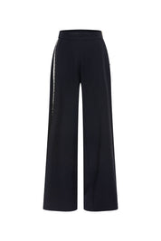 Milo Braid-Trim Trousers — Black