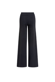 Black Wide-Leg Embroidery Pant