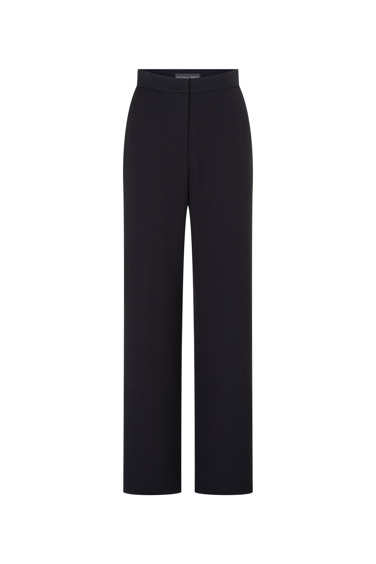 Black High-Waist Straight-Leg Trousers
