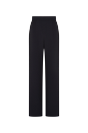 Black High-Waist Straight-Leg Trousers