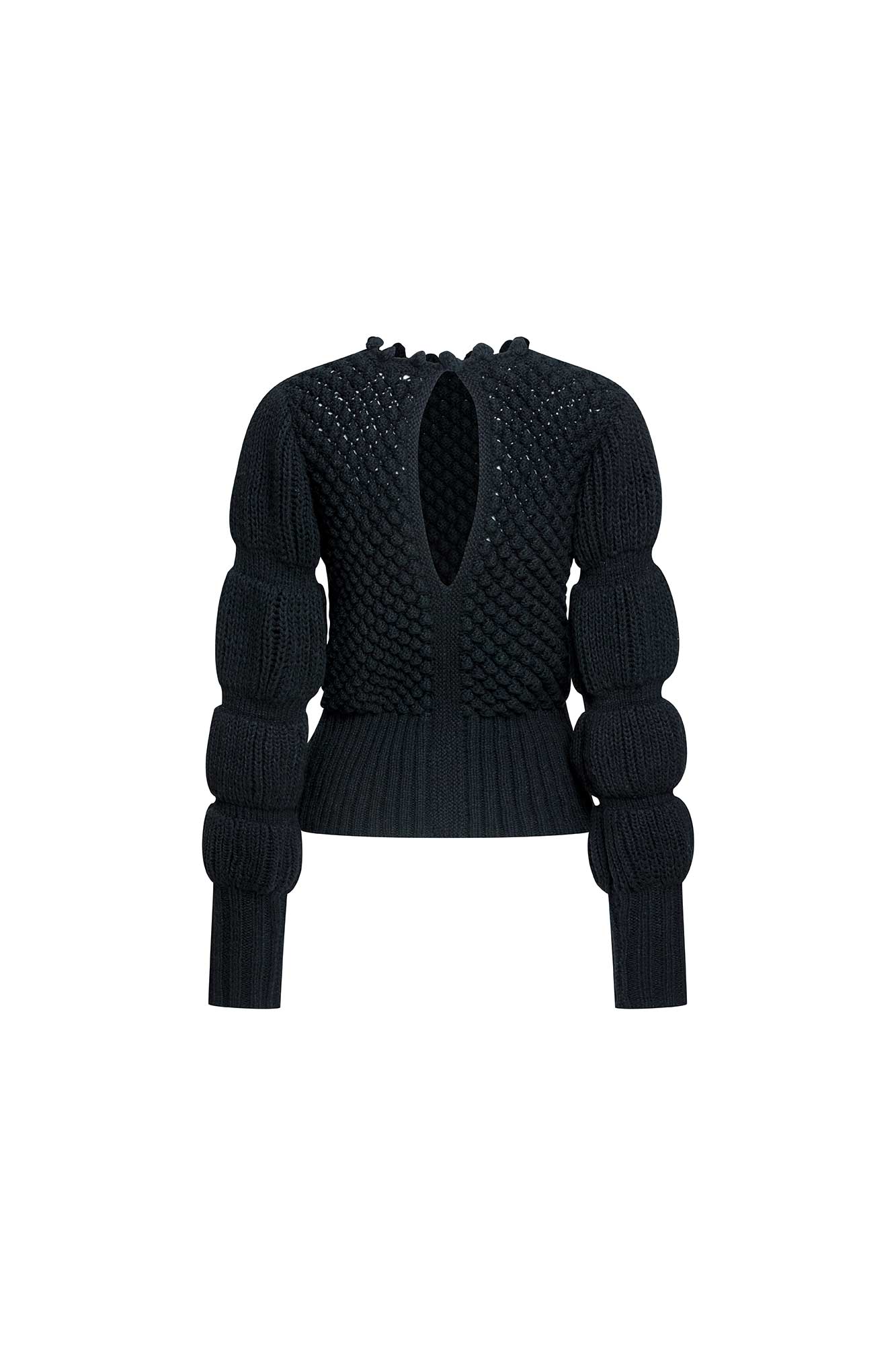 Black Bubble Knit Sweater