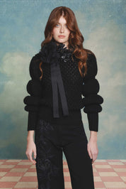 Black Bubble Knit Sweater